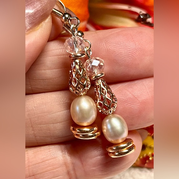 🌸genuine fresh water pearl and copper/rose hematite-classics! - Picture 2 of 7